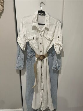 Zara denim dress and linen belted dress bundle